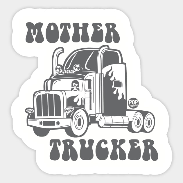 mother trucker Sticker by toddgoldmanart